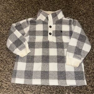 Carter's Gray and White Plaid Kids Sweatshirt staining on cuffs see pics prior